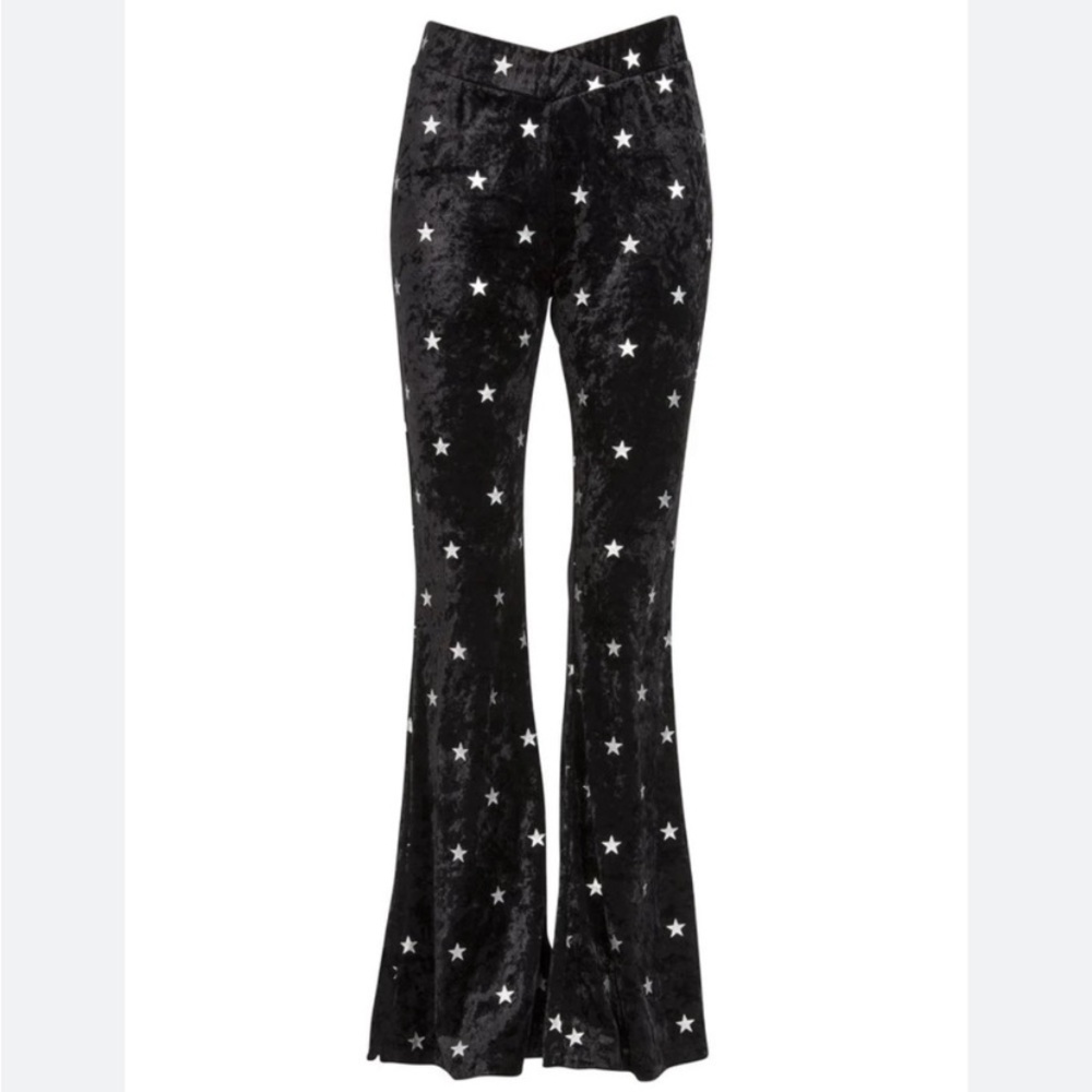 Black bell bottom pants with stars